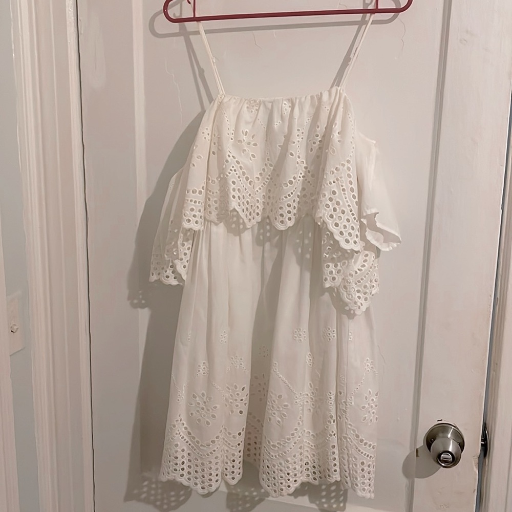 ASOS Short Sleeve Crochet White Dress NEW